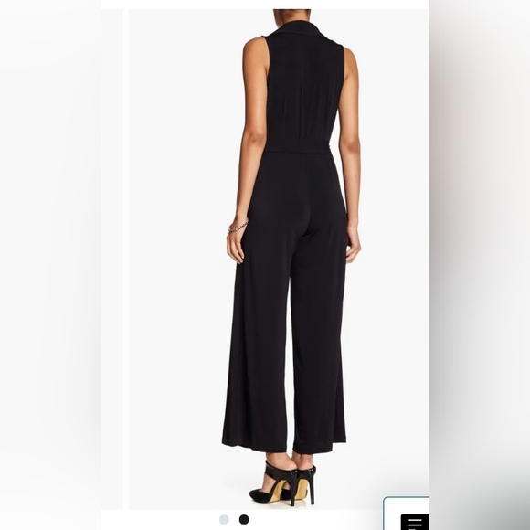 Nina Leonard Solid Tie Waist Jumpsuit - Picture 2 of 9